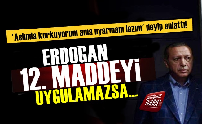 'Erdoğan 12. Maddeyi Uygulamazsa…'