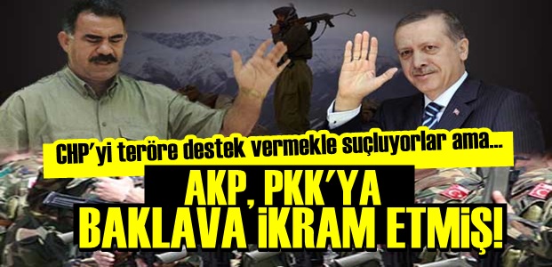 AKP, PKK'LI TERÖRİSTLERE BAKLAVA İKRAM ETMİŞ!