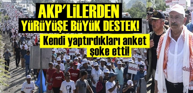 AKP'NİN ANKETİNDEN YÜRÜYÜŞE DESTEK ÇIKTI!