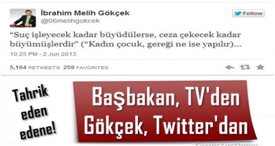 BAŞBAKAN TV’DEN GÖKÇEK TWİTTER’DAN…