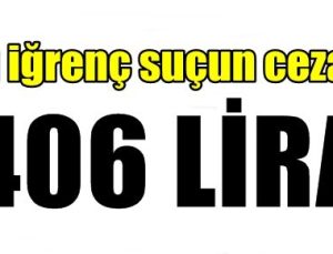 BU İĞRENÇ SUÇUN CEZASI 406 LİRA…