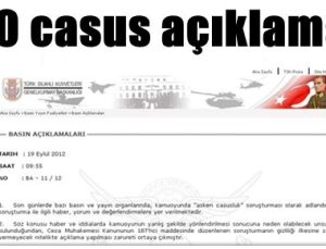 GENELKURMAY’DAN ‘CASUS’ AÇIKLAMASI