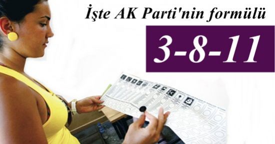 İŞTE AK PARTİ’NİN 3-8-11 FORMÜLÜ