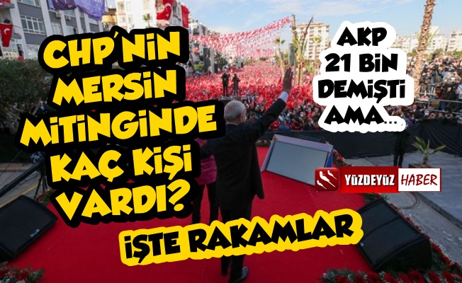 İşte CHP'nin Mersin Mitingine Katılanların Sayısı!