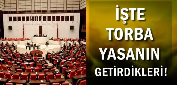 İŞTE TORBA YASANIN GETİRDİKLERİ…