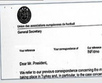 İŞTE UEFA’NIN ÇİFTE STANDARTLI MEKTUBU..!