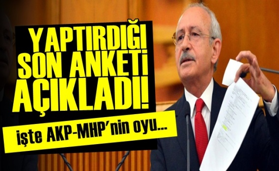 Yaptırdığı Son Anketi Açıkladı!