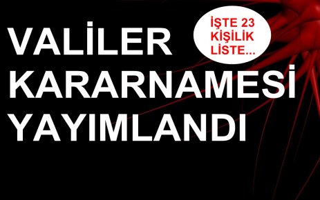 YEDİ İLİN VALİSİ MERKEZE ALINDI…