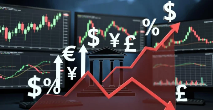 Faiz oranları ile döviz kuru arasındaki ilişkiyi anlatan ekonomi grafiği.