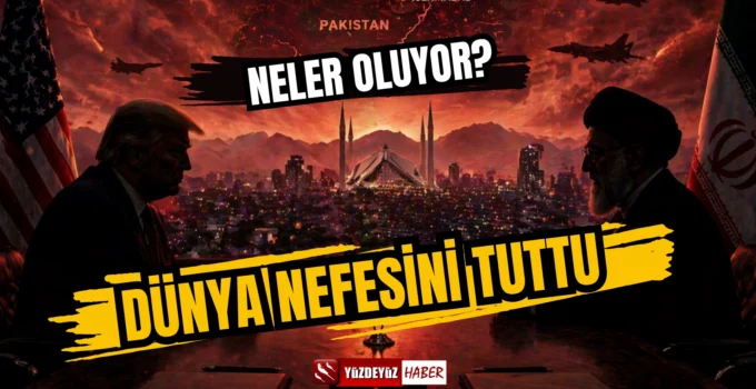 ABD İran ateşkesi ve Pakistan’daki gizli görüşme iddialarını anlatan dramatik görsel