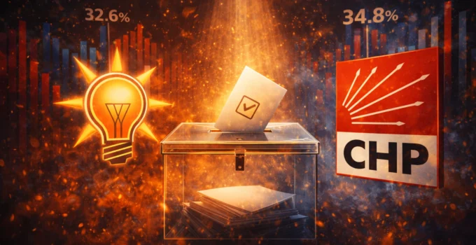 Türkiye seçim anketlerinde CHP ve AKP oy oranları karşılaştırması