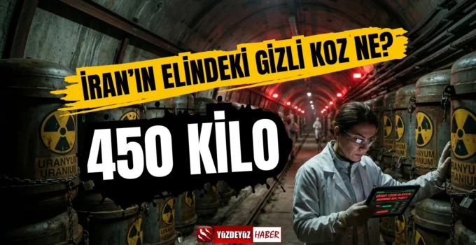 İran nükleer tesislerinde saklanan zenginleştirilmiş uranyum stoklarını temsil eden görsel