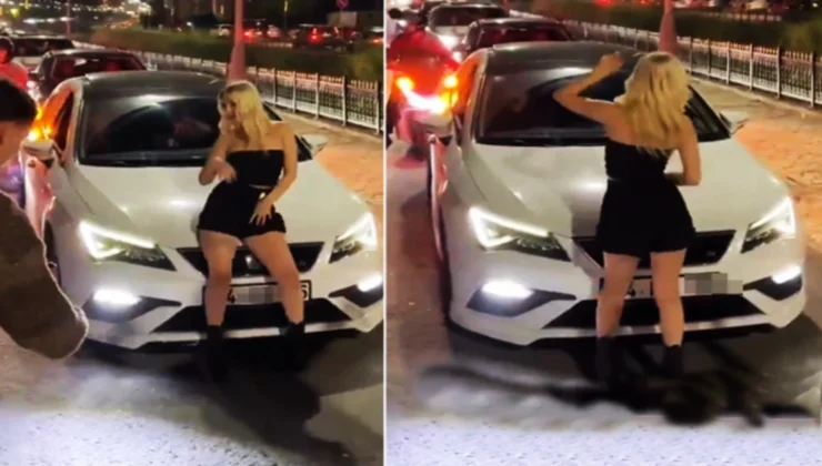 Sakarya’da trafik magandası fenomenin “Bedel” şovu!